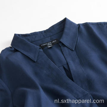 Dames lente-herfst Tencel katoenen shirt met lange mouwen